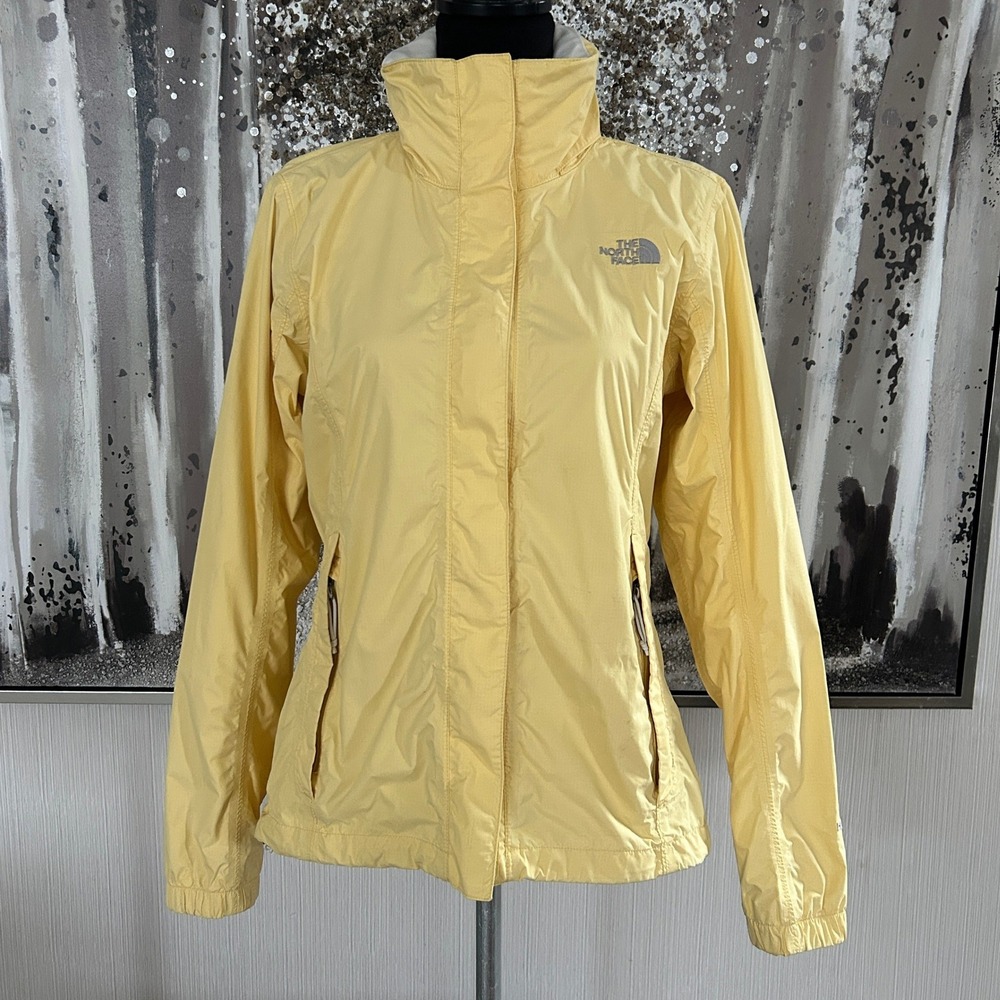 The North Face Butter Yellow Women's Hooded Rain Jacket - M